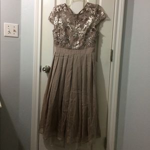 Adrianna Papell Elegant Dress In Silver blush Gray